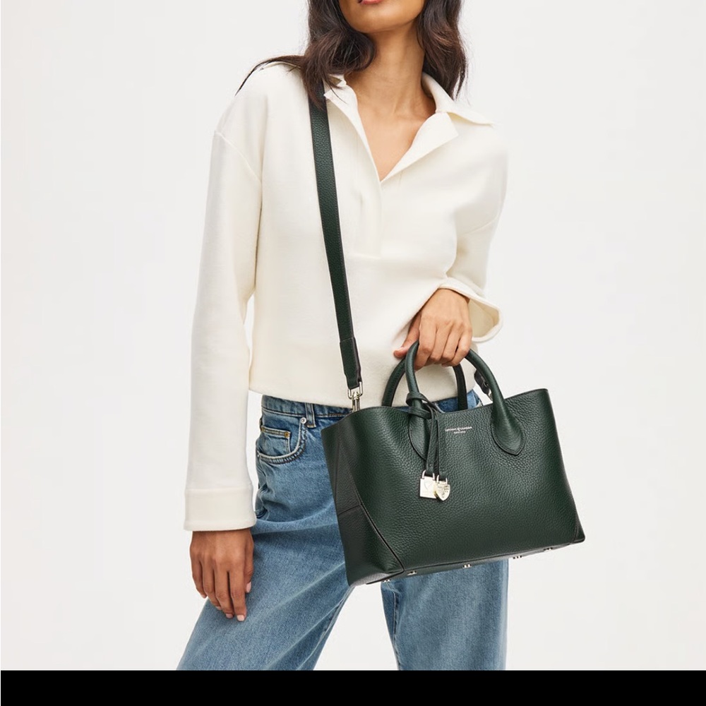 Aspinal of London Midi Tote — Olive Color — Excellent Condition — w/ Dust Bag - Picture 13 of 14